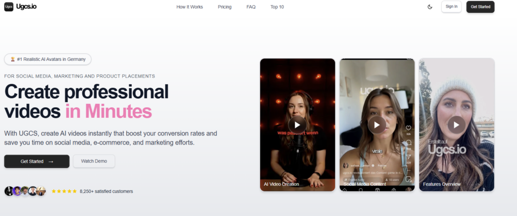 Screenshot des UGC AI Video Generator  UGCS