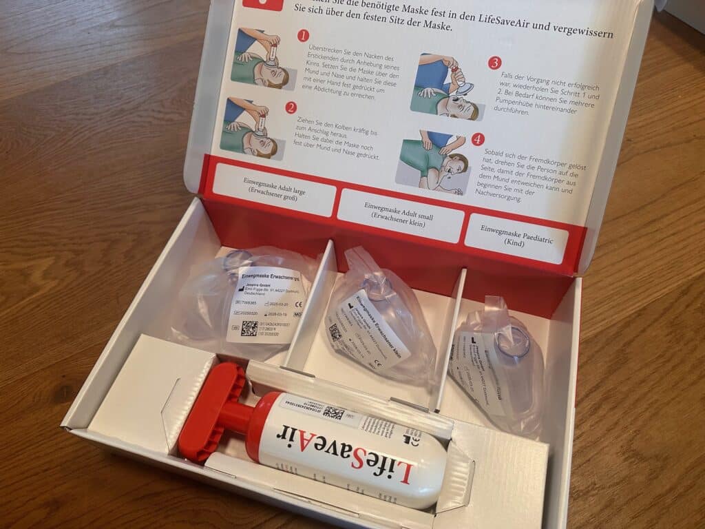 LifeSaveAir Erfahrungen: Im Bild ist die Kiste mit dem Produkt zu sehen