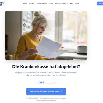 WiderspruchGenerator Erfahrungen: Screenshot